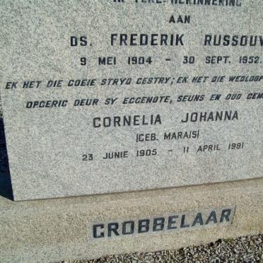 GROBBELAAR Frederik Russouw 1904-1952 &amp; Cornelia Johanna MARAIS 1905-1991