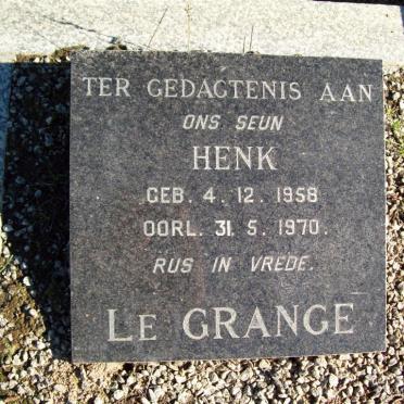 GRANGE Henk, le 1958-1970