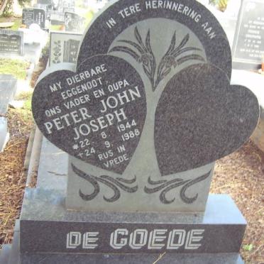 GOEDE Peter John Joseph, de 1944-1988
