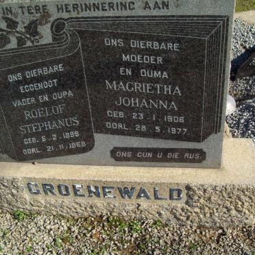 GROENEWALD Roelof Stephanus 1899-1968 &amp; Magrietha Johanna 1906-1977