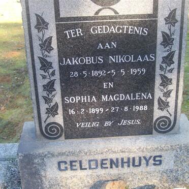 GELDENHUYS Jakobus Nikolaas 1892-1959 &amp; Sophia Magdalena 1899-1988