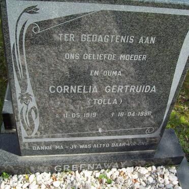 GREENAWAY Cornelia Gertruida 1919-1995