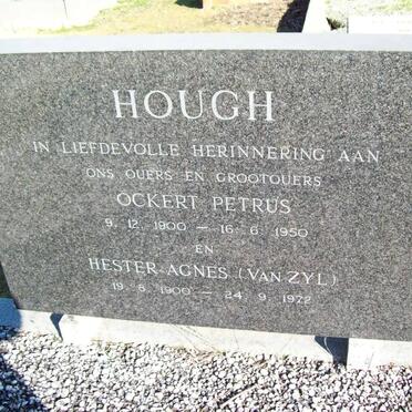 HOUGH Ockert Petrus 1900-1950 &amp; Hester Agnes VAN ZYL 1900-1972