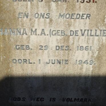 HOPKINS William J. 1862-1931 &amp; Johanna M.A. DE VILLIERS 1861-1949_3