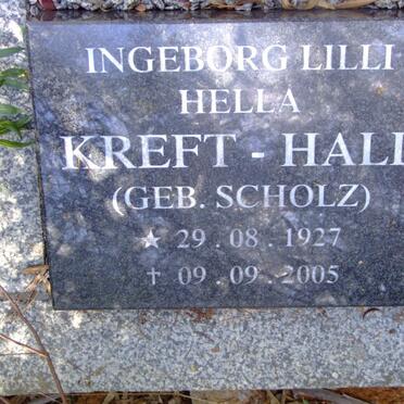 HALL Ingeborg Lilli Hella, KREFT nee SCHOLTZ 1927-2005