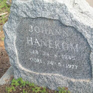 HANEKOM Johann 1945-1977