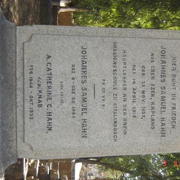 HAHN Johannes Samuel 1837-1919