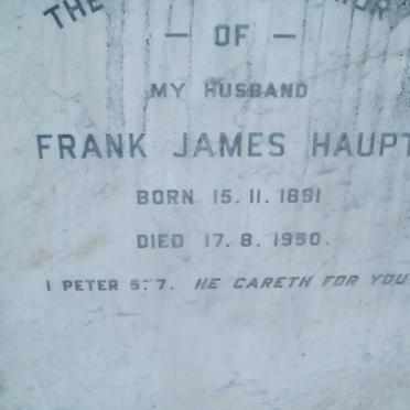 HAUPT Frank James 1891-1950
