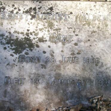 HANF Friedrich August ??-1901 :: HANF Ernst August Waldemar 1896-1933