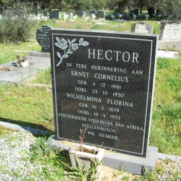 HECTOR Ernst Cornelius 1881-1950 &amp; Wilhelmina Florina 1879-1953