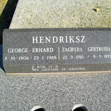 HENDRIKSZ George Erhard 1906-1988 &amp; Zagryda Gertruida 1910-1997