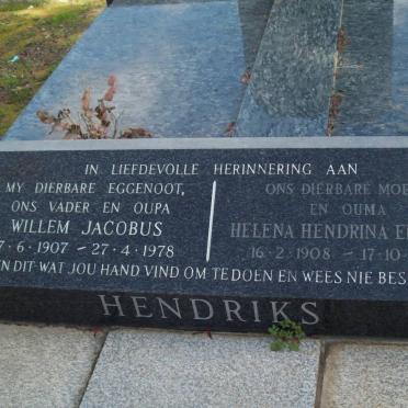 HENDRIKS Willem Jacobus 1907-1978 &amp; Helena Hendrina EHLERS 1908-1996