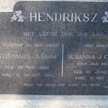HENDRIKSZ Stephanus J. 1888-1963 &amp; Susanna J.C. VAN DER MERWE 1891-1970