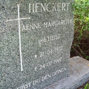 HENCKERT Aenne Margarethe nee HEIST 1932-1997