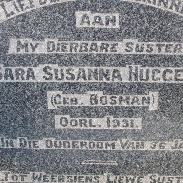 HUGGETT Sara Susanna nee BOSMAN -1931