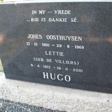 HUGO Jones Oosthuizen 1910-1969 &amp; Lettie DE VILLIERS 1912-2001