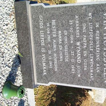 HUYSSTEEN Johannes Wynand Louw, van 1914-1983 &amp; Hester Maria MORRISON 1916-1993