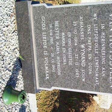 HUYSSTEEN Johannes Wynand Louw, van 1914-1983 &amp; Hester Maria MORRISON 1916-1993