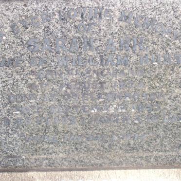 HUNT William 1830-1907 &amp; Sarah Ann 1834-1899