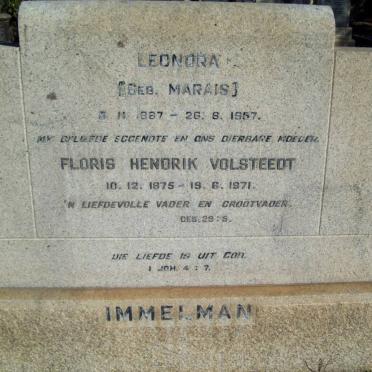 IMMELMAN Floris Hendrik Volsteed 1875-1971 &amp; Leonora MARAIS 1887-1957