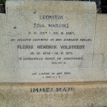 IMMELMAN Floris Hendrik Volsteed 1875-1971 &amp; Leonora MARAIS 1887-1957