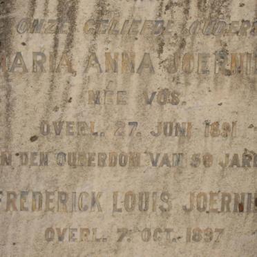 JOERNING Frederick Louis -1897 &amp; Maria Anna VOS -1891