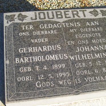 JOUBERT Gerhardus Bartholomeus 1899-1995 &amp; Johanna Wilhelmina F. 1904-1981