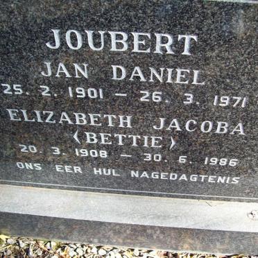 JOUBERT Jan Daniel 1901-1971 &amp; Elizabeth Jacoba 1908-1986
