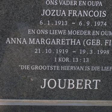 JOUBERT Jozua Francois 1913-1974 &amp; Anna Margaretha FISCHER 1919-1998