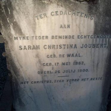 JOUBERT Sarah Christina nee DE WAAL 1862-1900