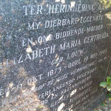 JOUBERT Dirk Daniel 1874-1955 &amp; Elizabeth Maria Gertruida LOUW 1873-1945