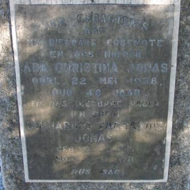JONAS Gerhardus Zacharius 1885-1971 &amp; Ada Christina -1938