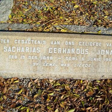 JONAS Sacharias Gerhardus 1898-1954