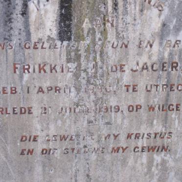 JAGER Frikkie J., de 1896-1919