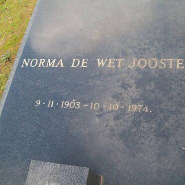JOOSTE Norma de Wet 1903-1974