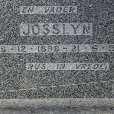 JOOSTE Josslyn 1898-1958 :: DE KOCK Hester Johanna nee JOOSTE 1927-1999_2