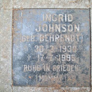 JOHNSON Ingrid nee BEHRENDT 1938-1995