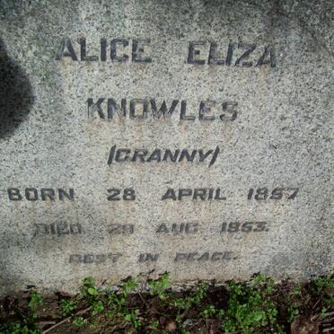 KNOWLES Alice Eliza 1857-1953