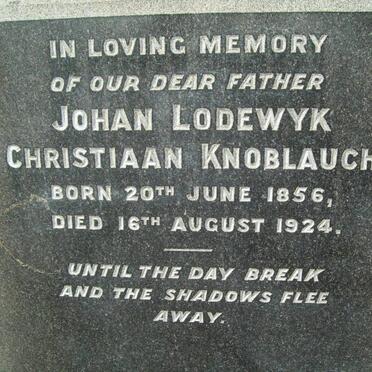 KNOBLAUCH Johan Lodewyk Christiaan 1856-1924