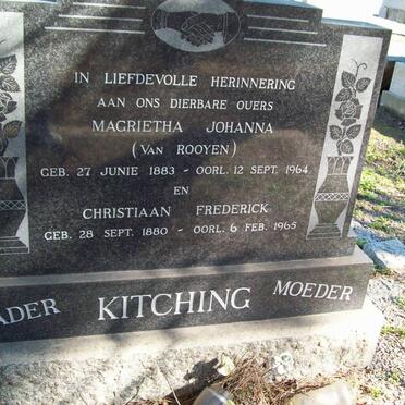 KITCHING Christiaan Frederick 1880-1965 &amp; Magrietha Johanna VAN ROOYEN 1883-1964