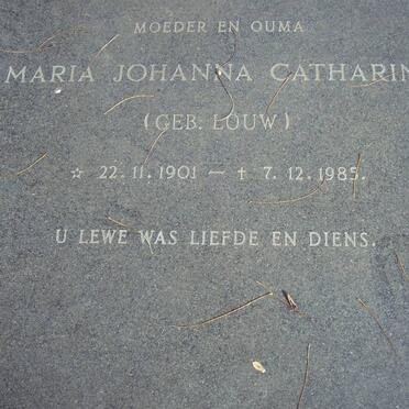 KITSHOFF Maria Johanna Catharina nee LOUW 1901-1985