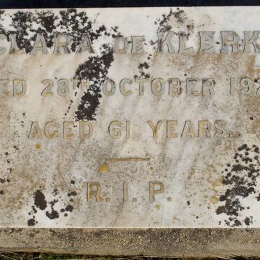 KLERK Clara, de -1929