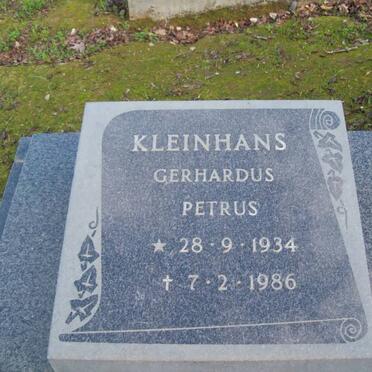 KLEINHANS Gerhardus Petrus 1934-1986