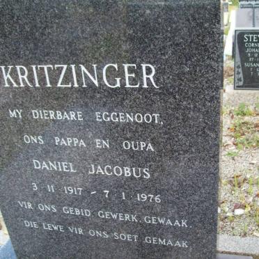 KRITZINGER Daniel Jacobus 1917-1976