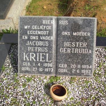KRIEL Jacobus Petrus 1896-1973 &amp; Hester Gertruida 1894-1992