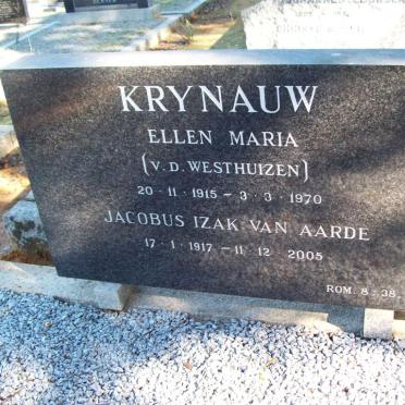 KRYNAUW Jacobus Izak van Aarde 1917-2005 &amp; Ellen Maria V.D. WESTHUIZEN 1915-1970