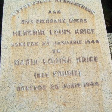 KRIGE Hendrik Louis -1944 &amp; Maria Louisa FOURIE -1944
