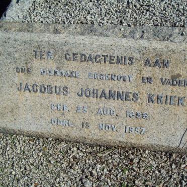KRIEK Jacobus Johannes 1896-1957