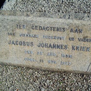 KRIEK Jacobus Johannes 1896-1957