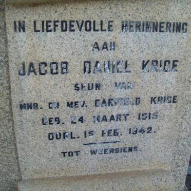KRIGE Jacob Daniel 1915-1942